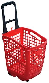Кошница 70Л. с дръжка на колела - ABS био пластмаса, червена