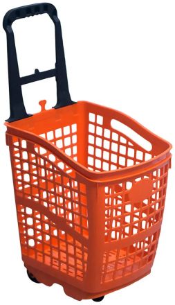 Кошница 70Л. с дръжка и колела - ABS био пластмаса, оранжева