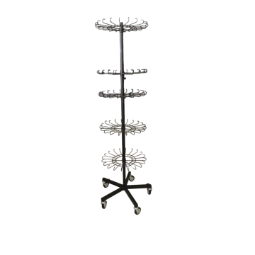 Щендер за аксесоари, 5 етажа, черен, Ø470×H1870 мм