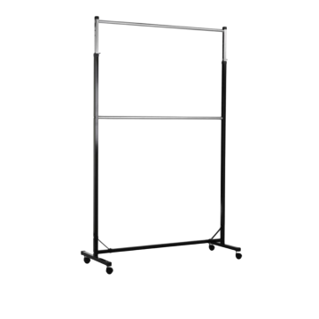 Двоен щендер с регулация, черен, 1250×500×H1850–2150 мм