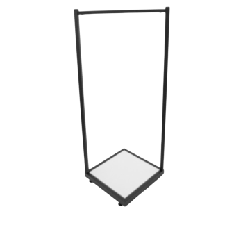 Щендер черен мат с ПДЧ бял гланц, L700×500×500×H1430 мм