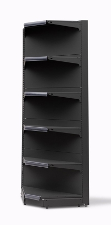 Вътрешен ъглов стелаж с плътен гръб