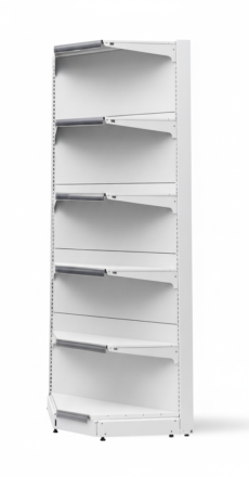 Вътрешен ъглов стелаж с плътен гръб