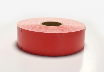 Картонени стелажни етикети на ролка 38 х 70 мм, червени 1000 бр.