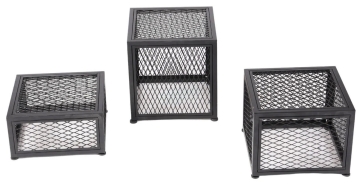 Професионален сет от 3 модулни куба за излагане на стока черен мат