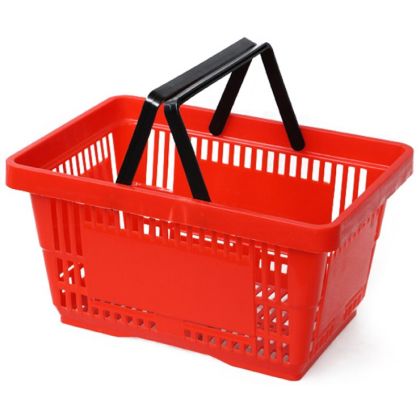 Кошница с две дръжки пластмаса 22 литра, червена