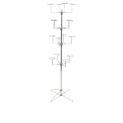 Щендер за шапки с 16 ринга, хром, Ø50 × H1900 мм