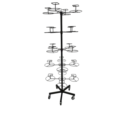 Щендер за 20 шапки – черен, височина 175 см