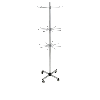 Щендер за аксесоари, 3 етажа, хром, Ø500×H1750 мм