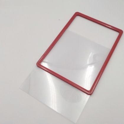 Рамка А4 червена (297x210 мм) с прозрачен джоб