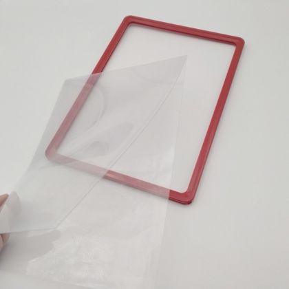 Рамка А6 червена с прозрачен джоб