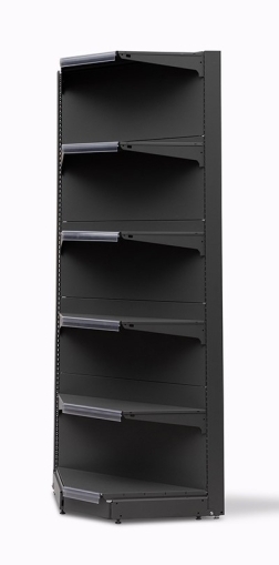 Вътрешен ъглов стелаж с плътен гръб