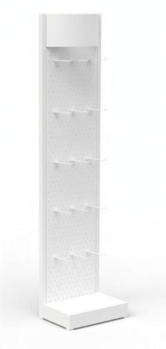 Крайстенен стелаж с перфориран гръб и рекламен панел