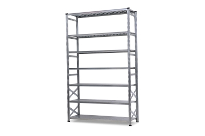 Метален складов стелаж поцинкован с 7 рафта H250хL120хD50 (200 кг на рафт)