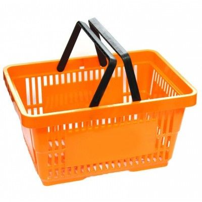 Кошница с две дръжки пластмаса 22 литра, оранжева