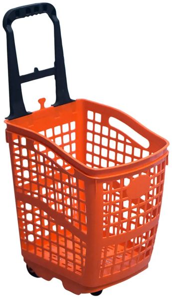 Кошница 70Л. с дръжка и колела - ABS био пластмаса, оранжева