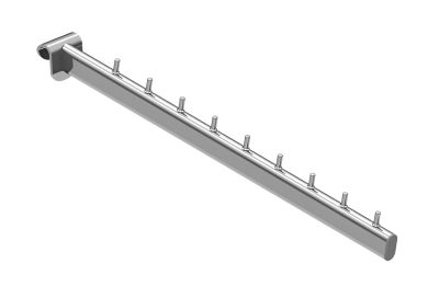 Наклонен бастун за предна тръба с 9 пъпки, хром