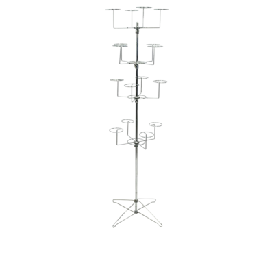 Щендер за шапки с 16 ринга, хром, Ø50 × H1900 мм