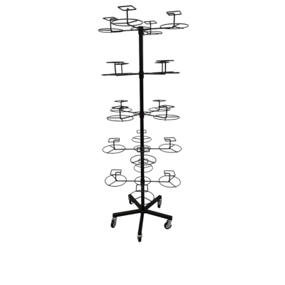 Щендер за 20 шапки – черен, височина 175 см