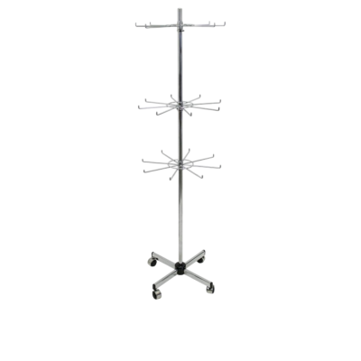 Щендер за аксесоари, 3 етажа, хром, Ø500×H1750 мм