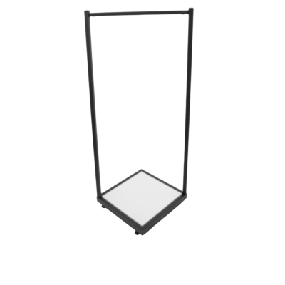 Щендер черен мат с ПДЧ бял гланц, L700×500×500×H1430 мм