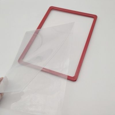 Рамка А6 червена с прозрачен джоб