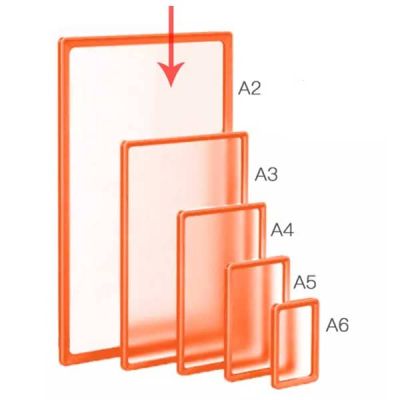 Рамка А6 червена с прозрачен джоб