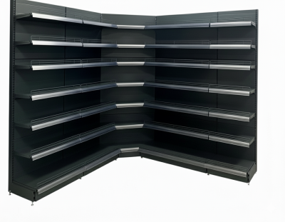 Вътрешен ъглов стелаж с плътен гръб