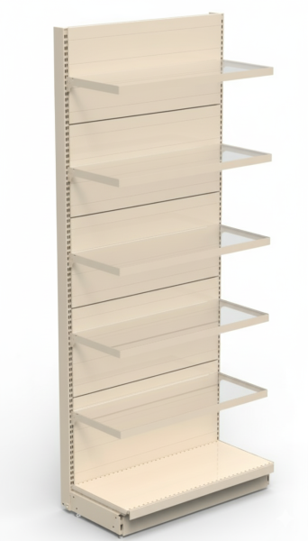 Крайстенен стелаж с плътен гръб и стъклени рафтове Max Line