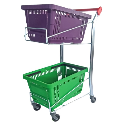 Стойка за кошници двойна с колела