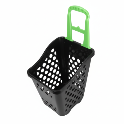 Кошница за пазаруване на колела 45 л, черна