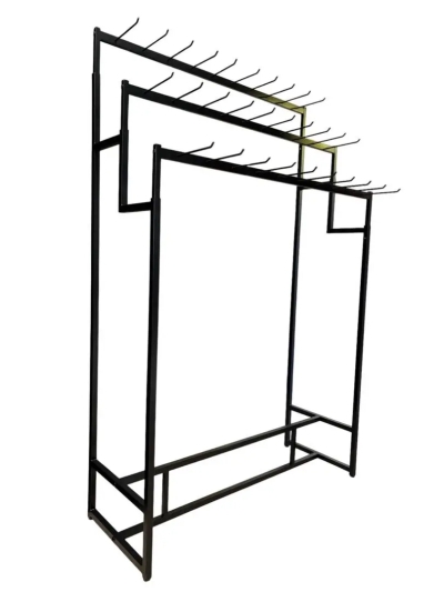 Щендер за колани 3 етажа, 30 куки, черен