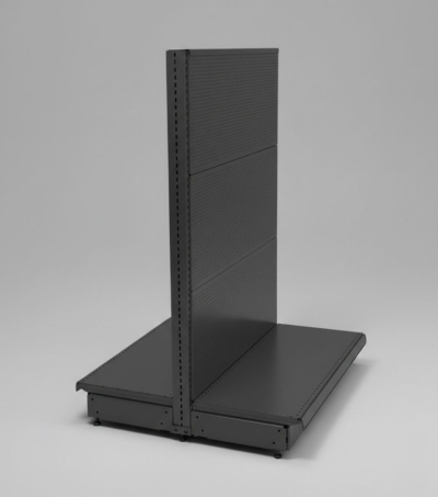 Двустранен островен стелаж с перфориран гръб за куки