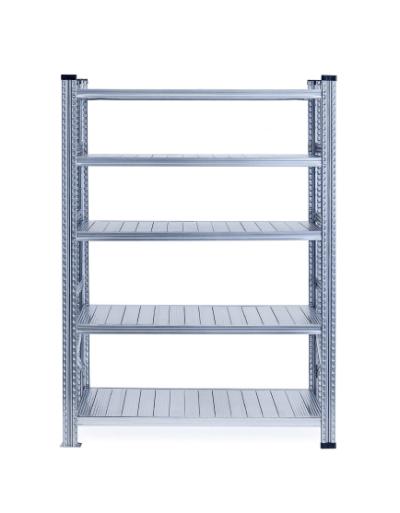 Метален складов стелаж поцинкован с 4 рафта H200хL90хD50 (200 кг на рафт)
