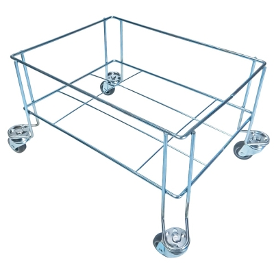 Стойка за кошници с колелца метална 